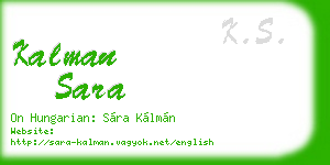 kalman sara business card